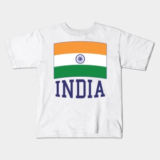 India Flag in Tricolor with Ashoka Chakra Desi Indian Kids T-Shirt